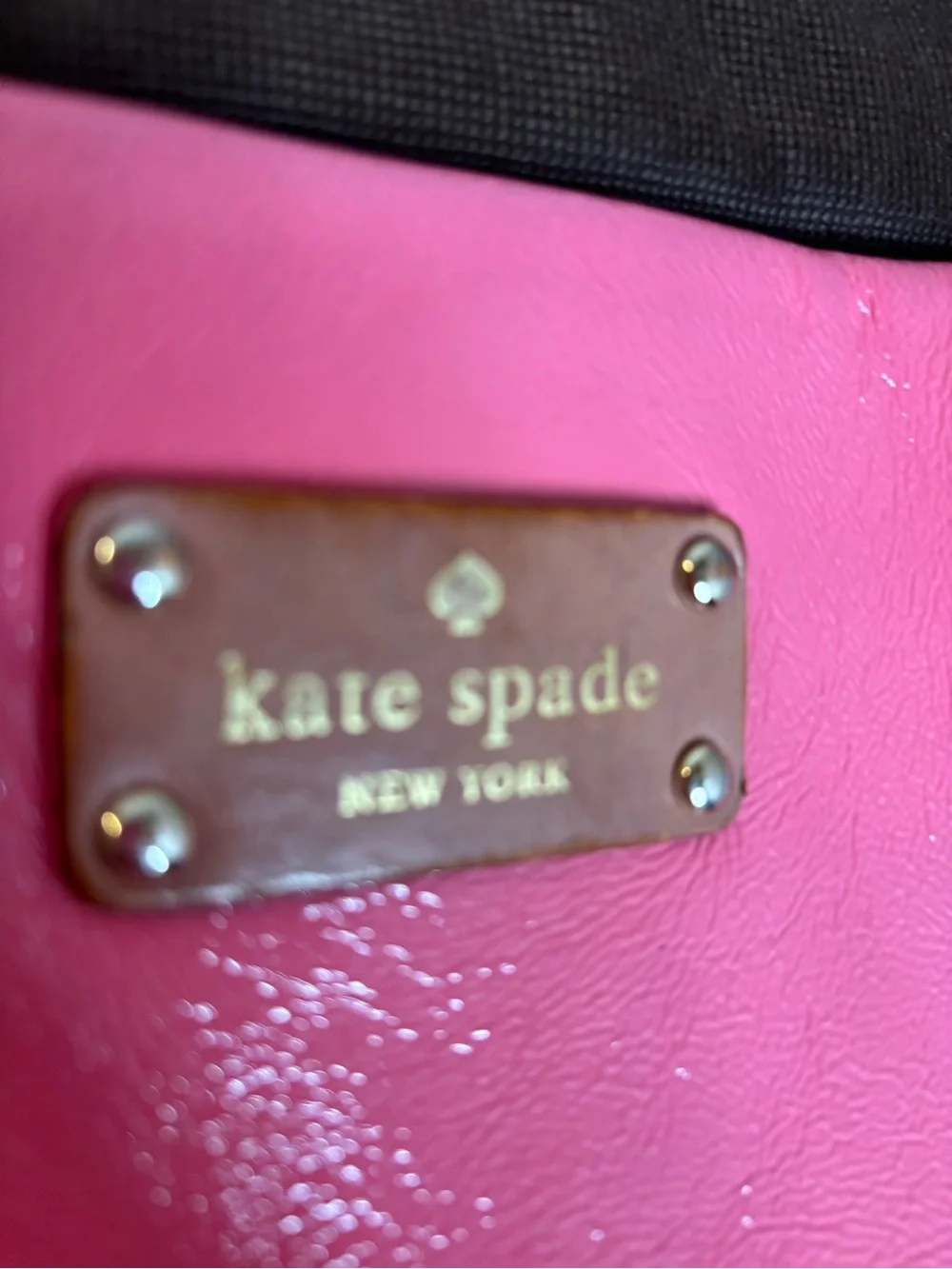 kate spade Hot Pink Patent Leather Tote with leather Straps